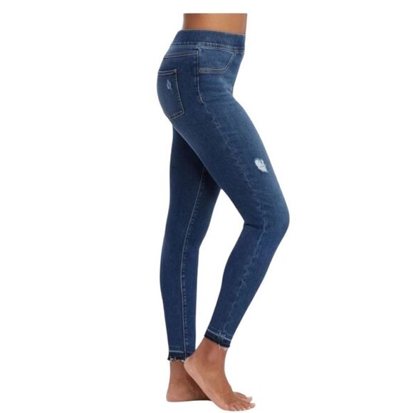 SPANX Denim - SPANX Distressed Skinny Jeans Pull on 20203R Medium Wash NEW NWT Small